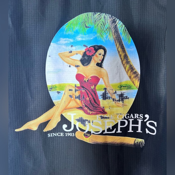 Joseph’s Fine Cigars Havana Button Down Short Sleeve Shirt Large Black 💗 - Picture 5 of 5